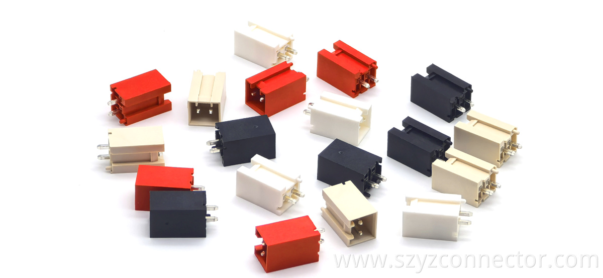 Wafer VH3.96 Elevated Profile Straight Pin Header Connector Straight DIP Glow-Wire Compliant White/Black/Red/Beige 2P